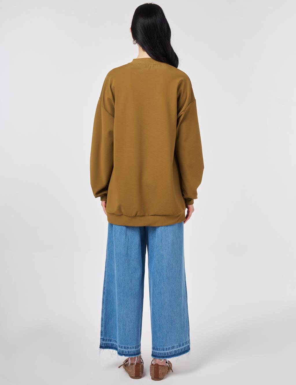 Logo Detaylı Sweatshirt Oliv