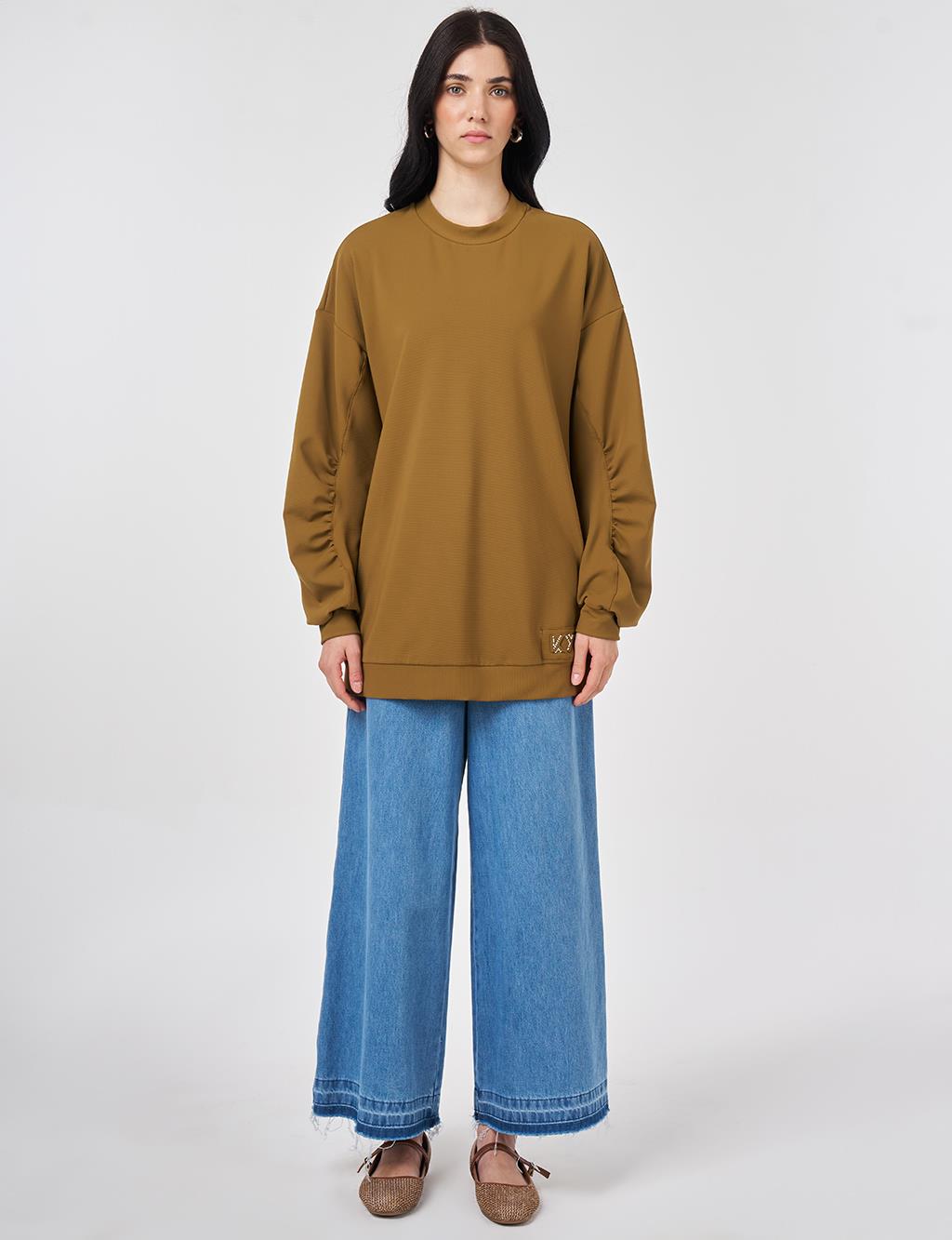 Logo Detaylı Sweatshirt Oliv