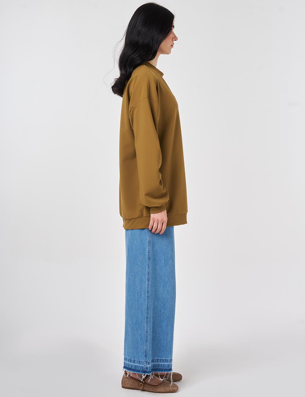 Logo Detaylı Sweatshirt Oliv