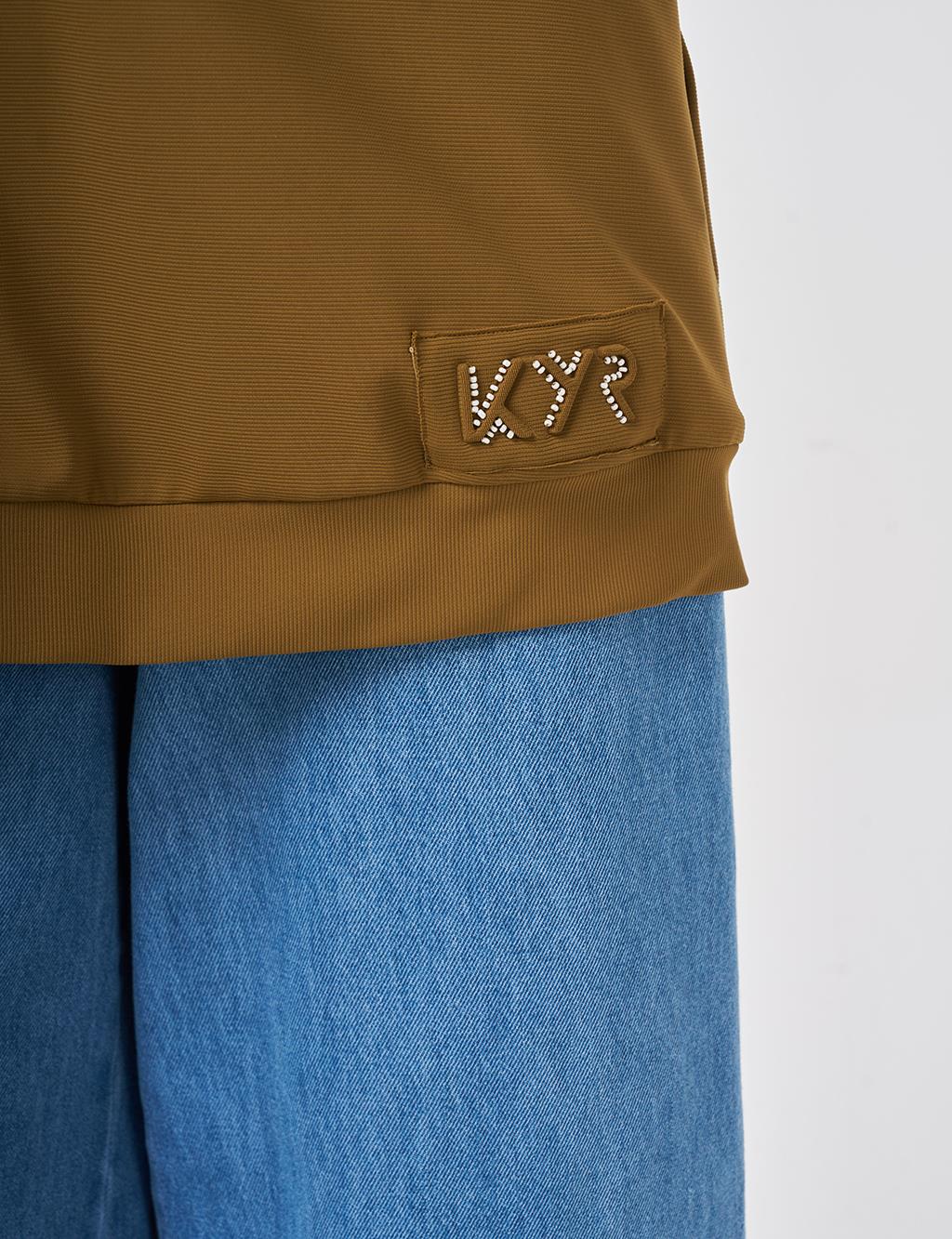 Logo Detaylı Sweatshirt Oliv