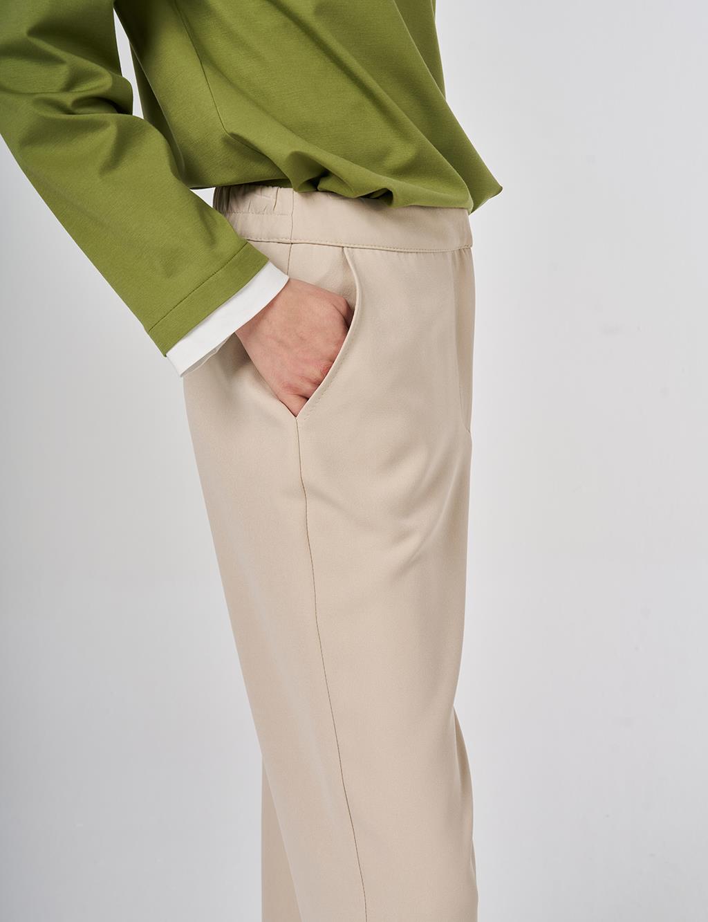 Düğüm Düğmeli Boru Paça Pantolon Taş