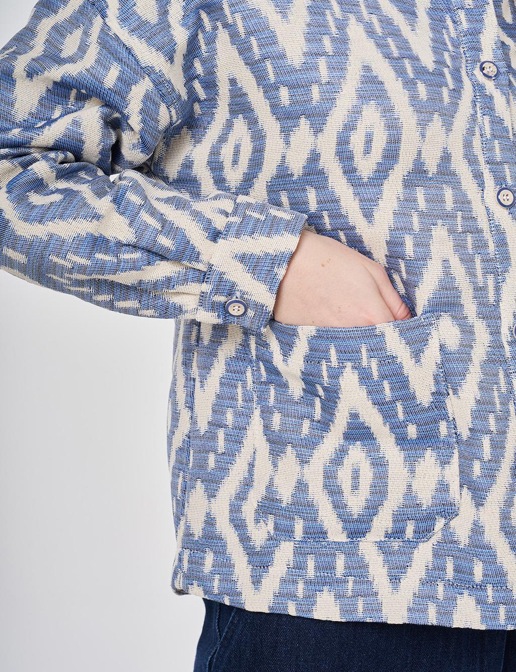 Geometric Pattern Jacket Indigo