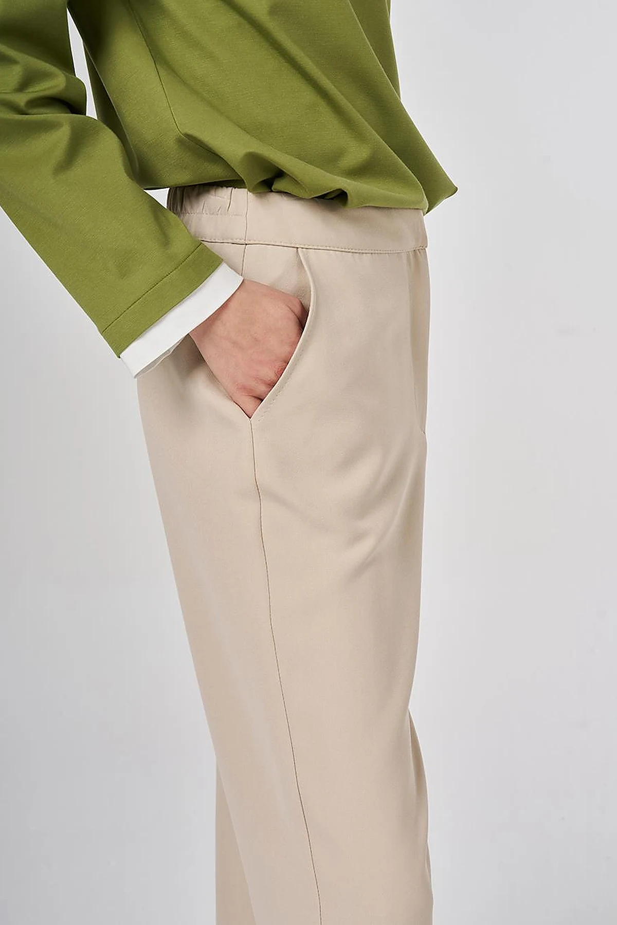 Düğüm Düğmeli Boru Paça Pantolon Taş