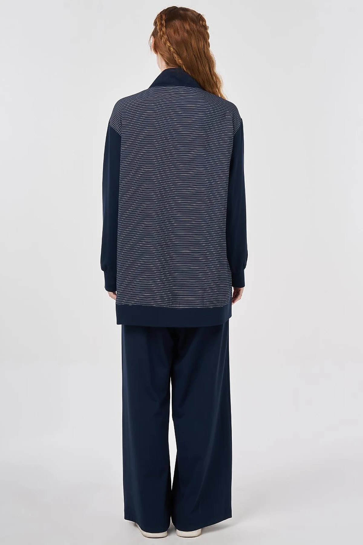 Trimmed Rayon Sweatshirt Dark Navy
