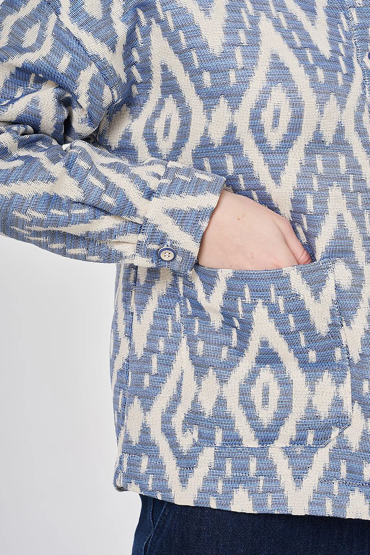 Geometric Pattern Jacket Indigo