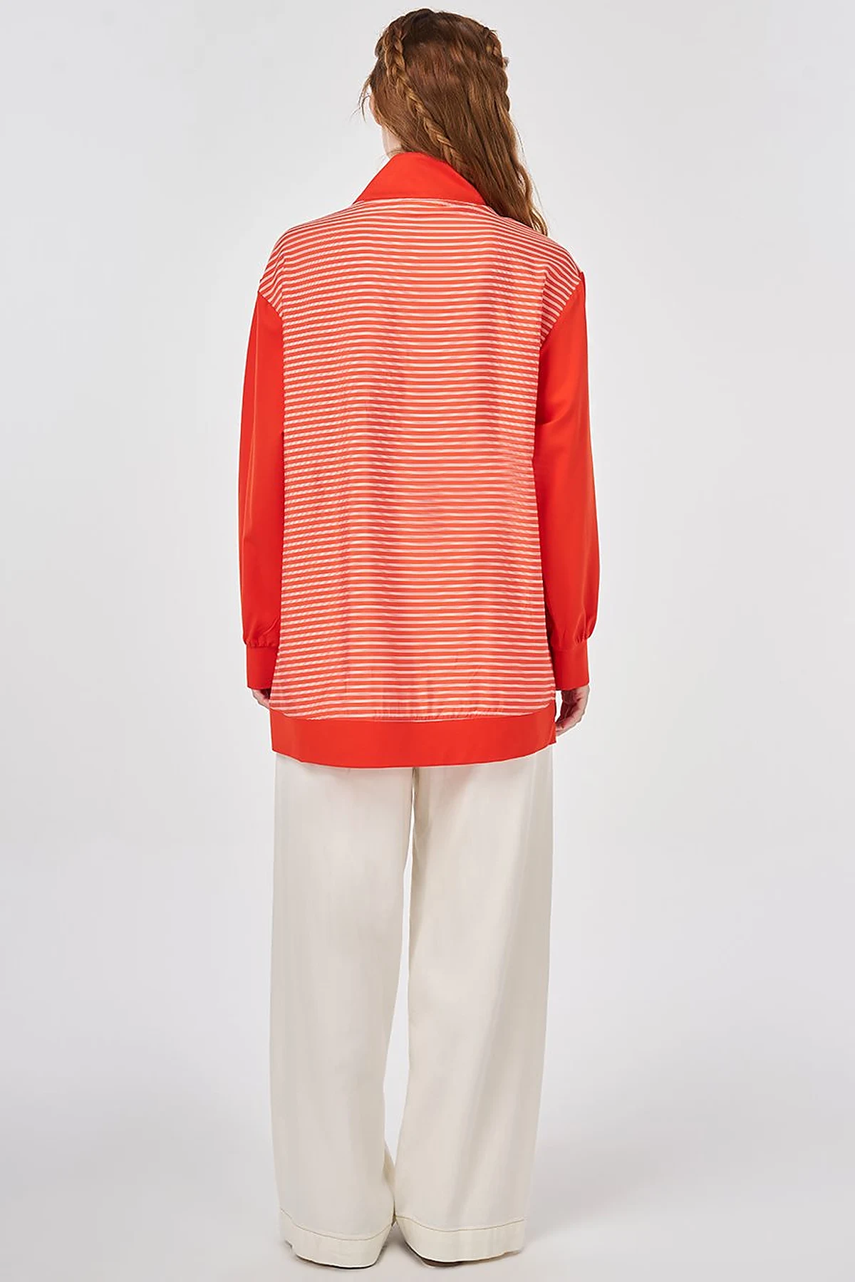 Trimmed Viscose Sweatshirt Coral