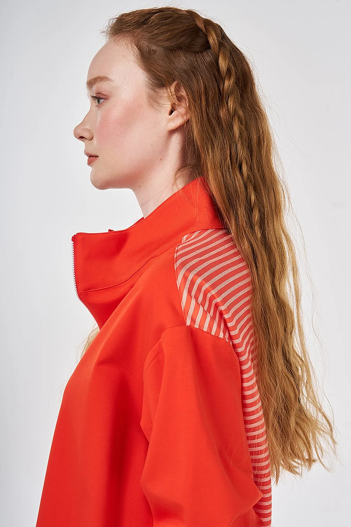 Trimmed Viscose Sweatshirt Coral