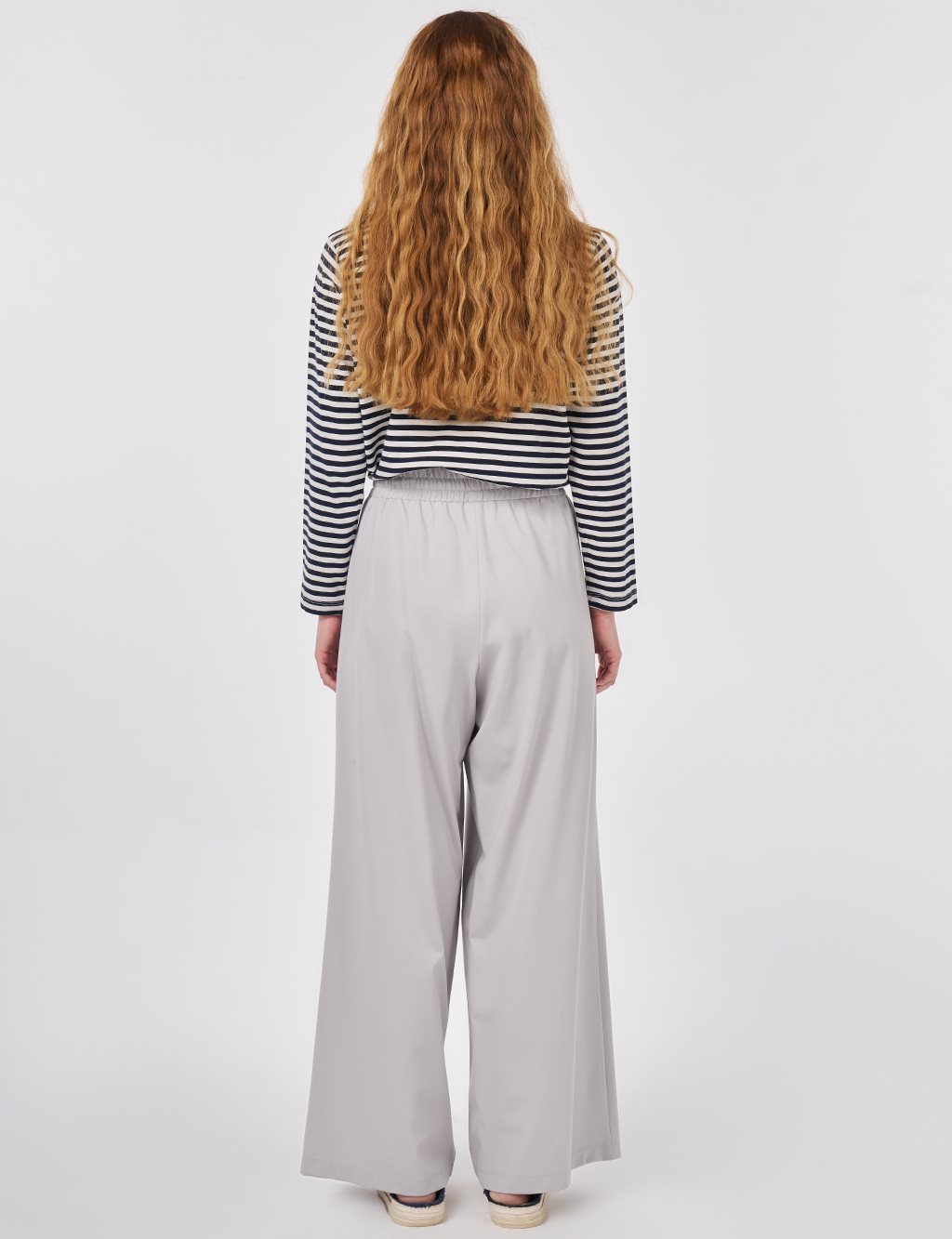 Beli Lastikli Rahat Kesim Pantolon Gri 