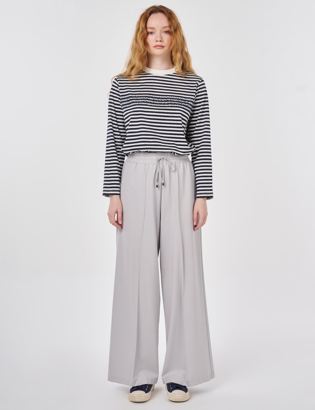 Beli Lastikli Rahat Kesim Pantolon Gri 