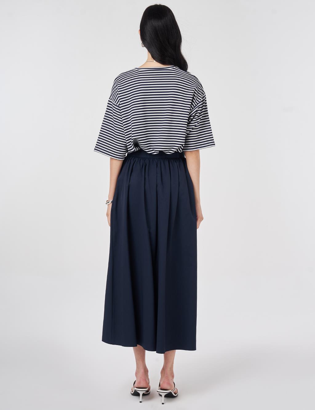 High-Waisted A-Line, Dark Navy