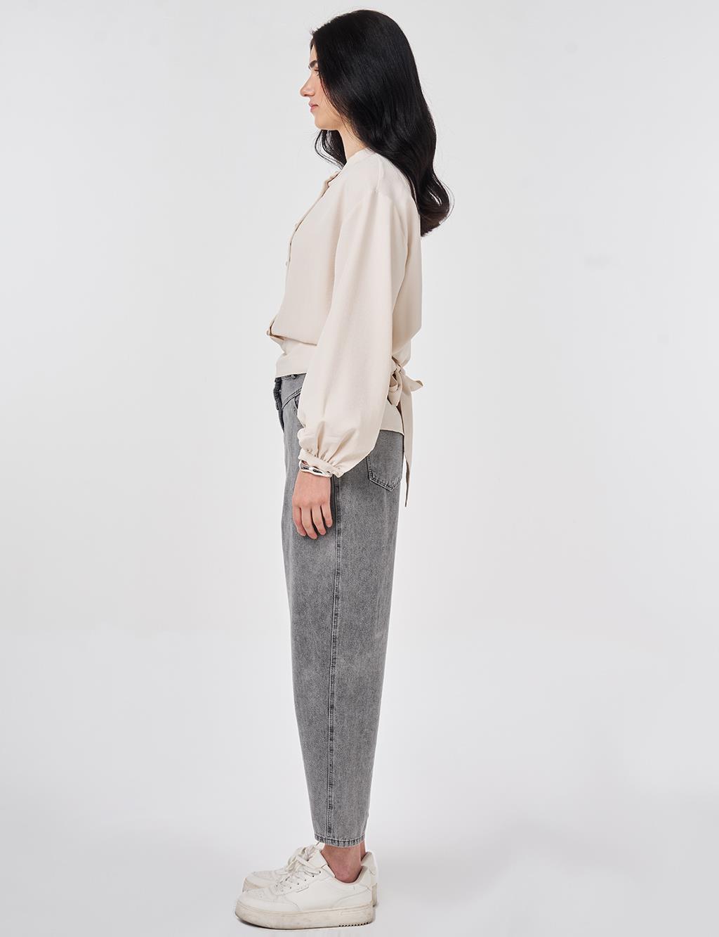 Brit Button Closure Blouse, Cream