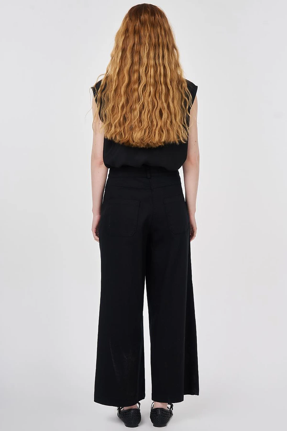 Wide Leg Non Denim Pants Black