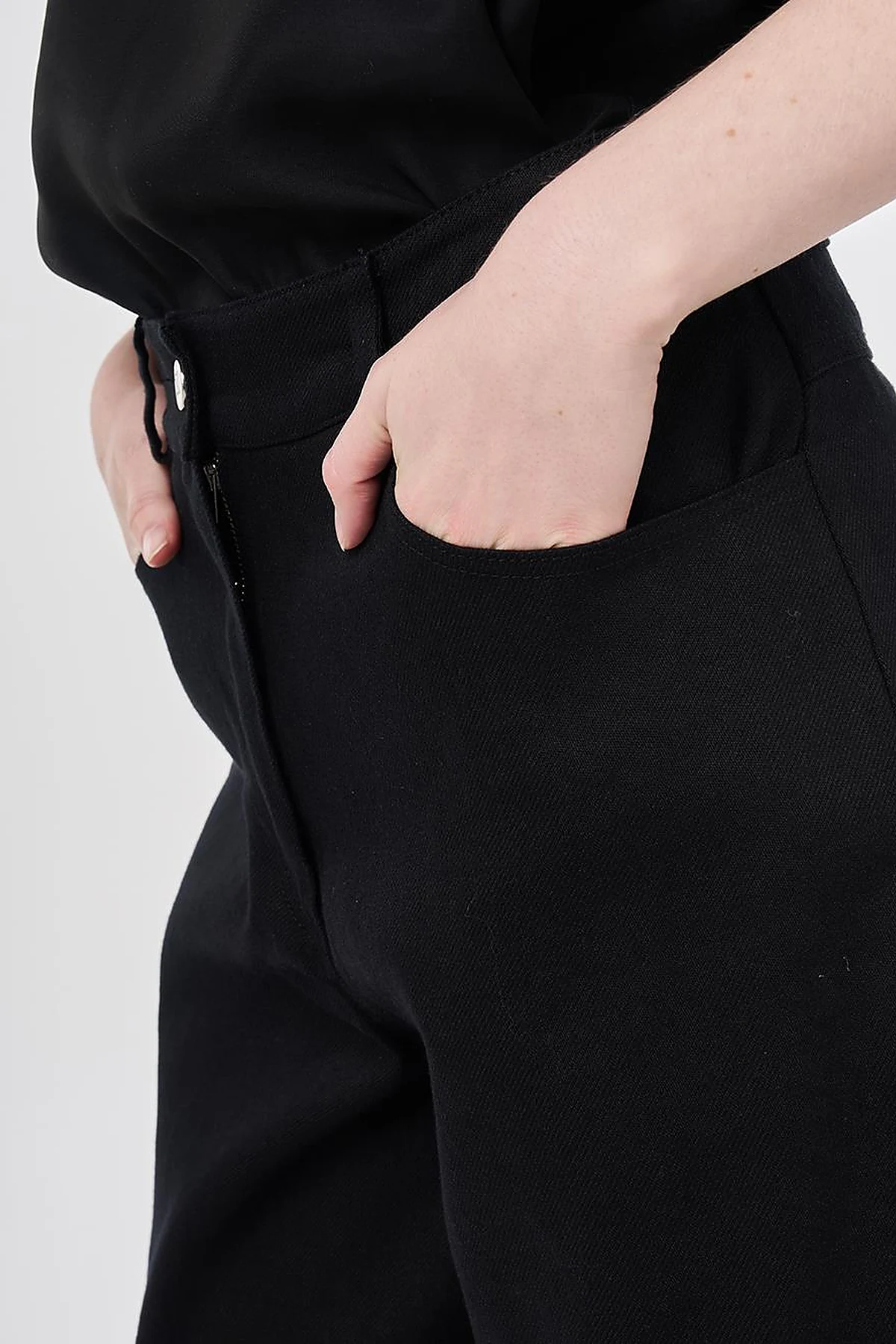 Wide Leg Non Denim Pants Black