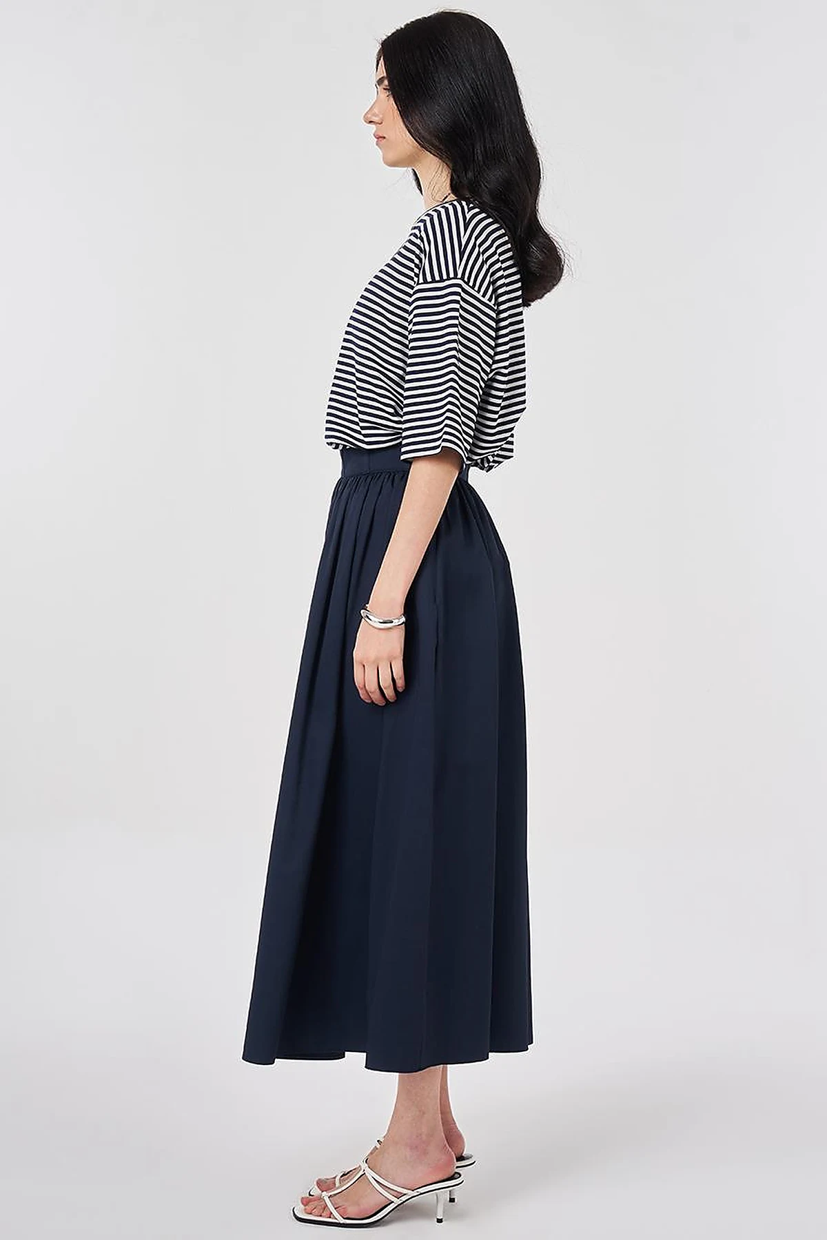 High-Waisted A-Line, Dark Navy
