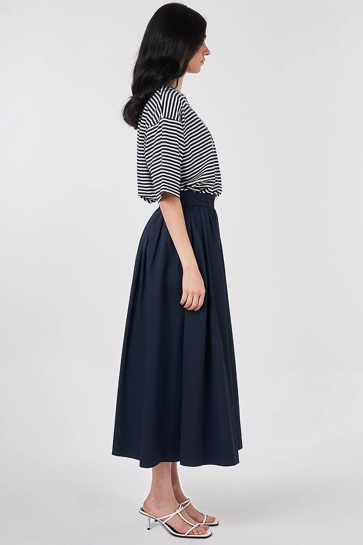 High-Waisted A-Line, Dark Navy