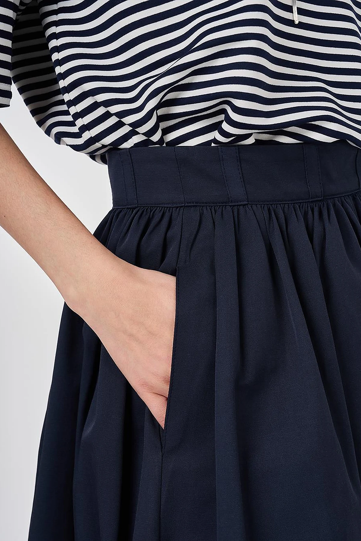 High-Waisted A-Line, Dark Navy
