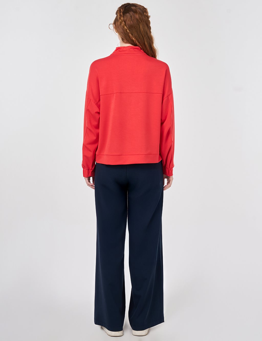 Tassel Detail Modal Sweatshirt Red