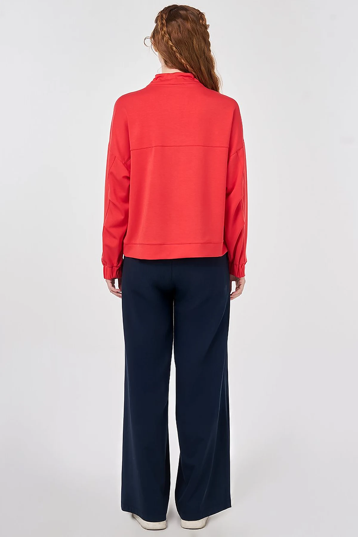 Tassel Detail Modal Sweatshirt Red
