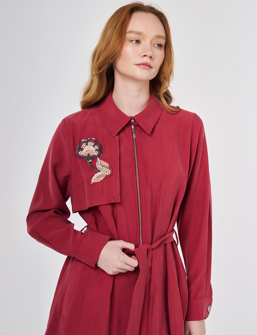 Beaded Modal Two-Piece Set, Ruby