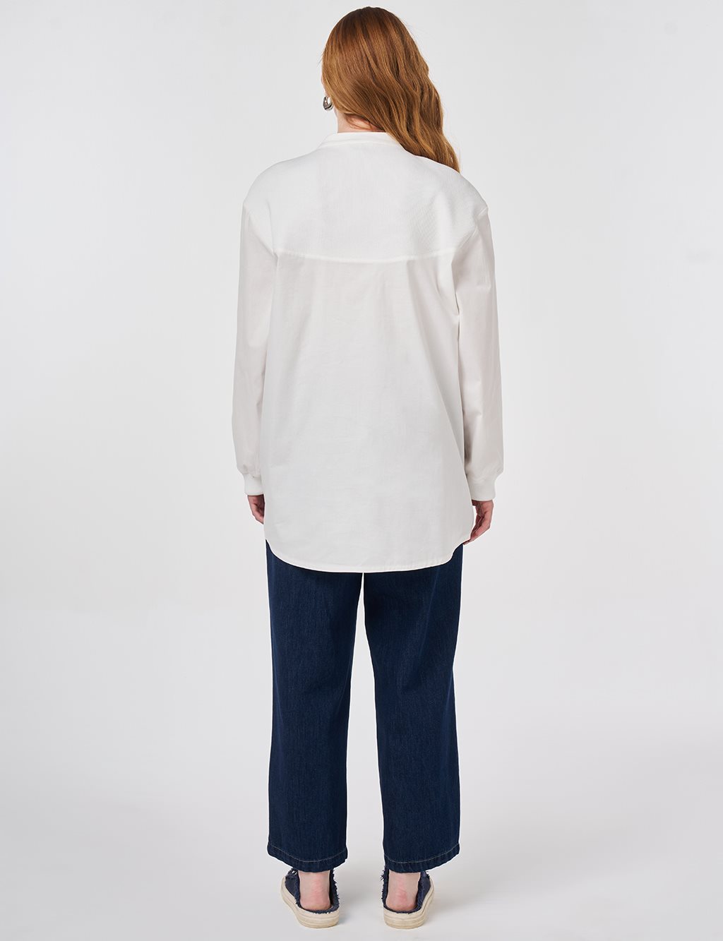 Patch Stitched Cotton Blouse Ecru