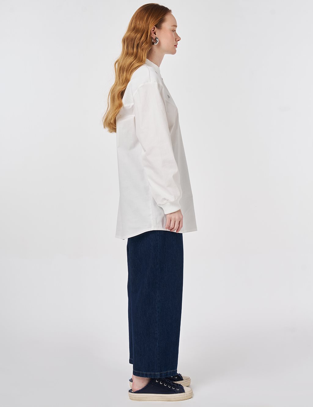 Patch Stitched Cotton Blouse Ecru