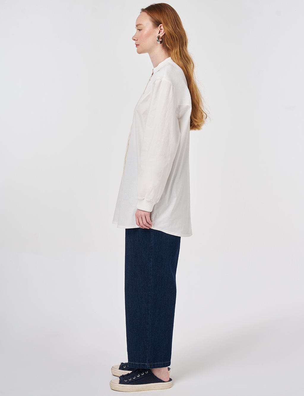 Patch Stitched Cotton Blouse Ecru