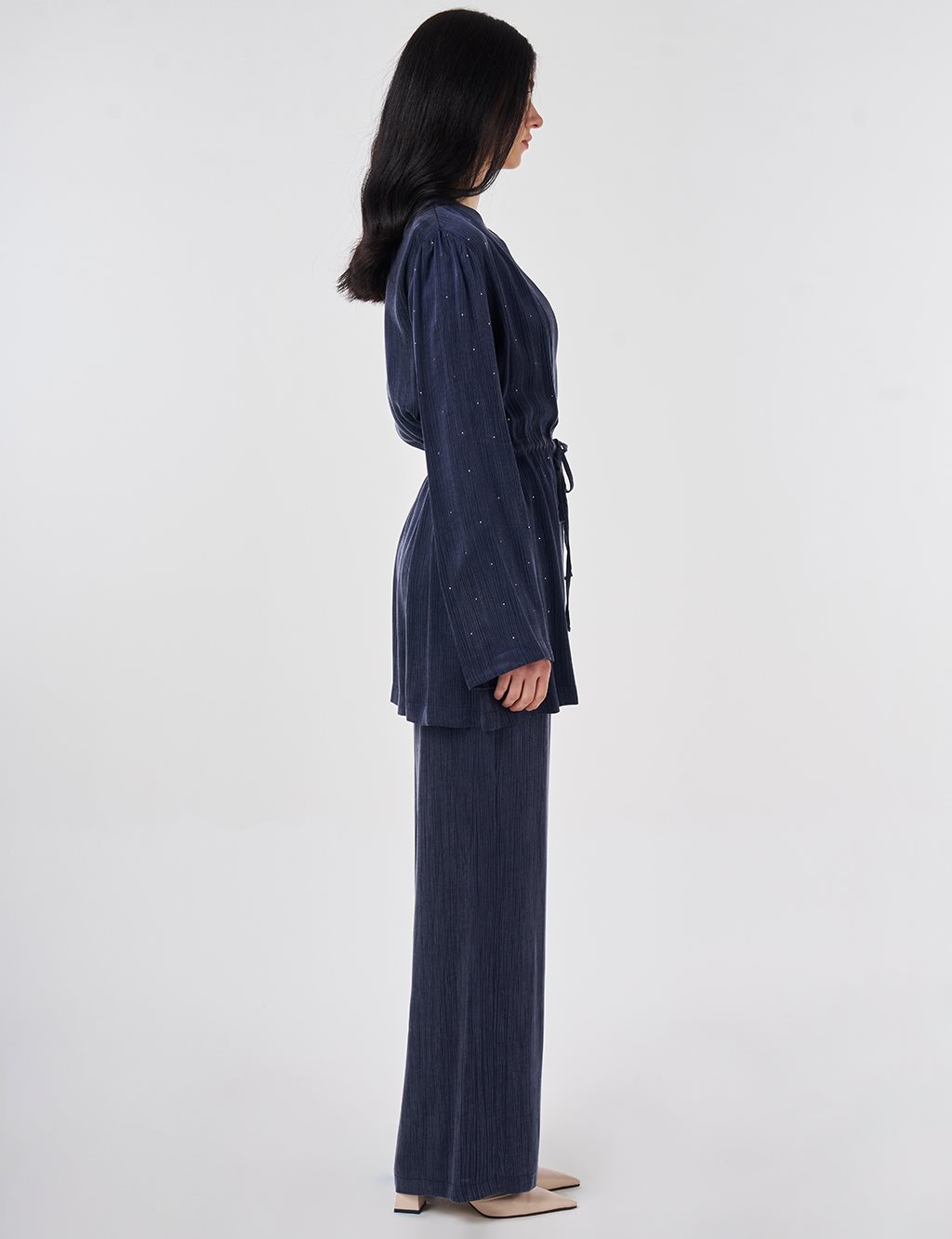 Hotfix Printed Lyocell Viscose Two-Piece Set Dark Navy