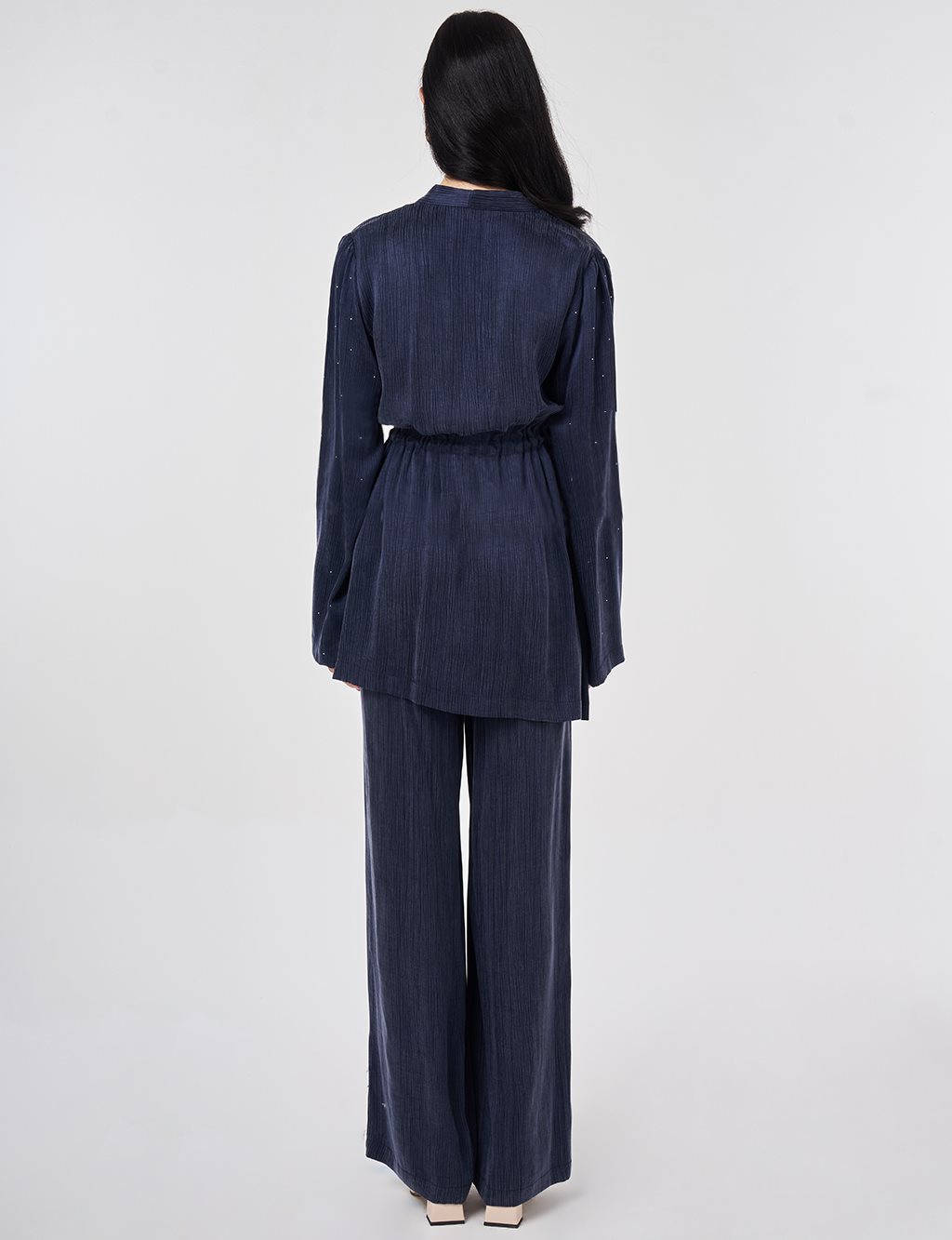 Hotfix Printed Lyocell Viscose Two-Piece Set Dark Navy