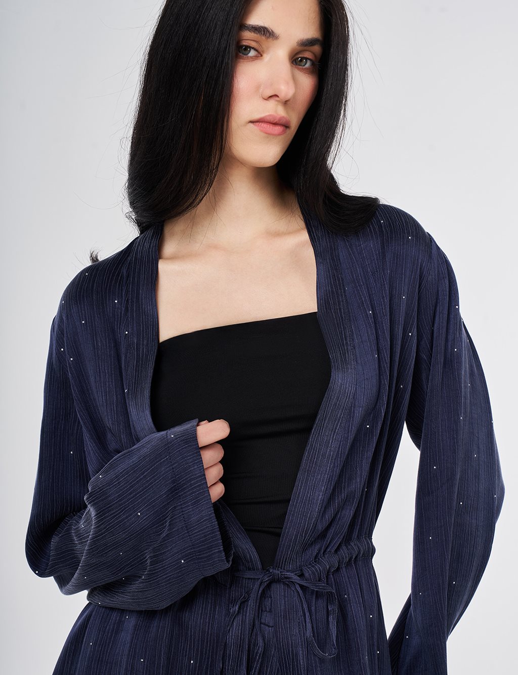 Hotfix Printed Lyocell Viscose Two-Piece Set Dark Navy