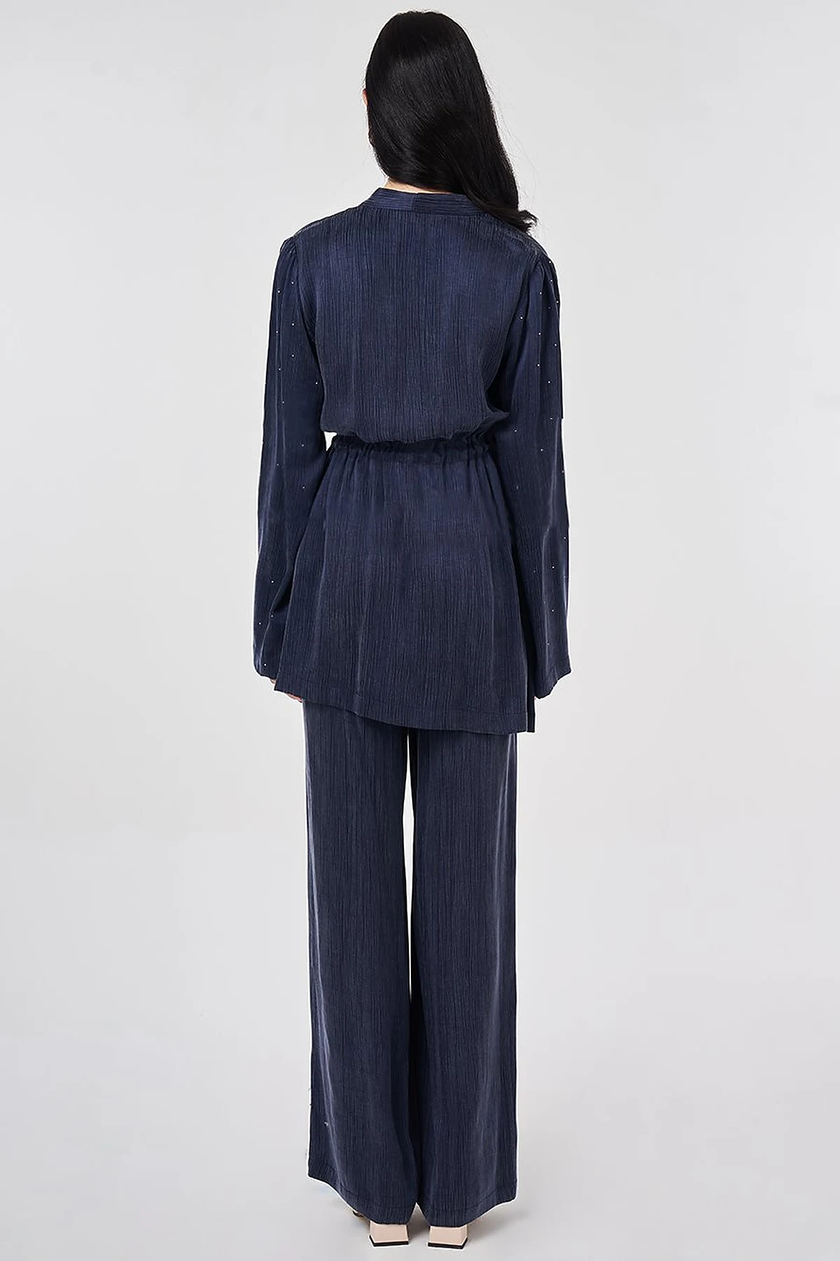 Hotfix Printed Lyocell Viscose Two-Piece Set Dark Navy