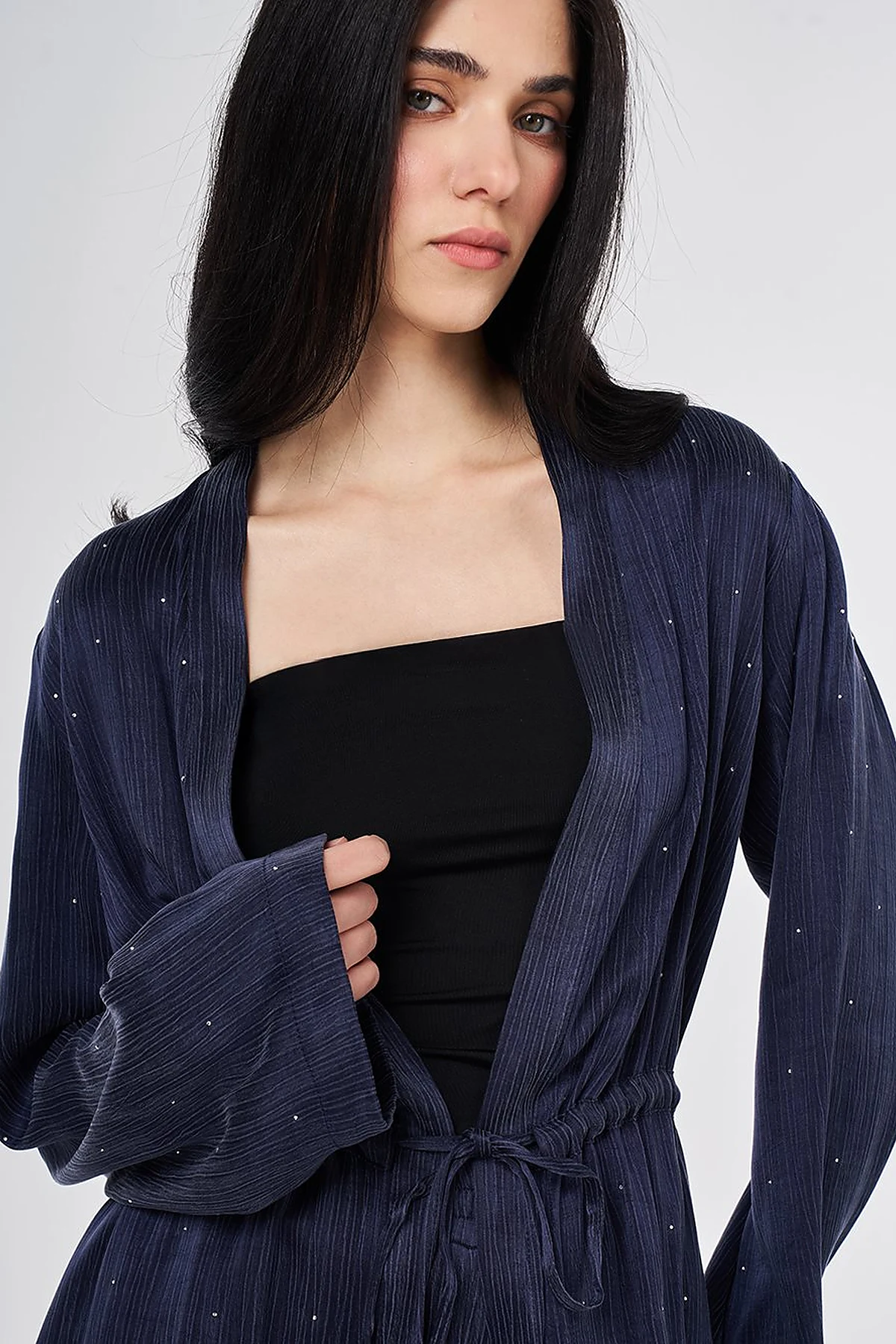 Hotfix Printed Lyocell Viscose Two-Piece Set Dark Navy