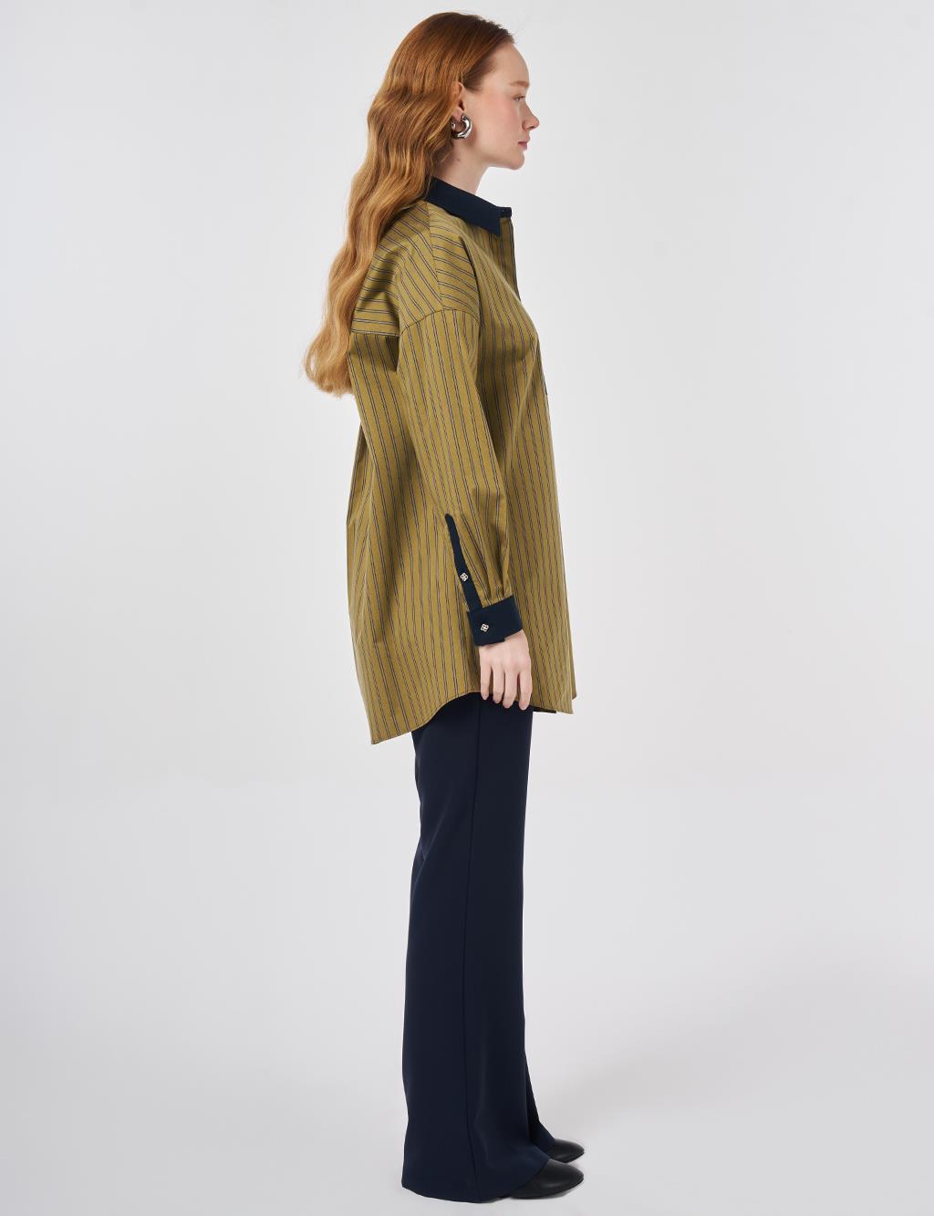 Single Pocket Cotton Tunic Mustard