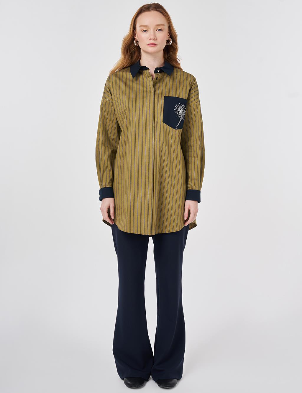 Single Pocket Cotton Tunic Mustard