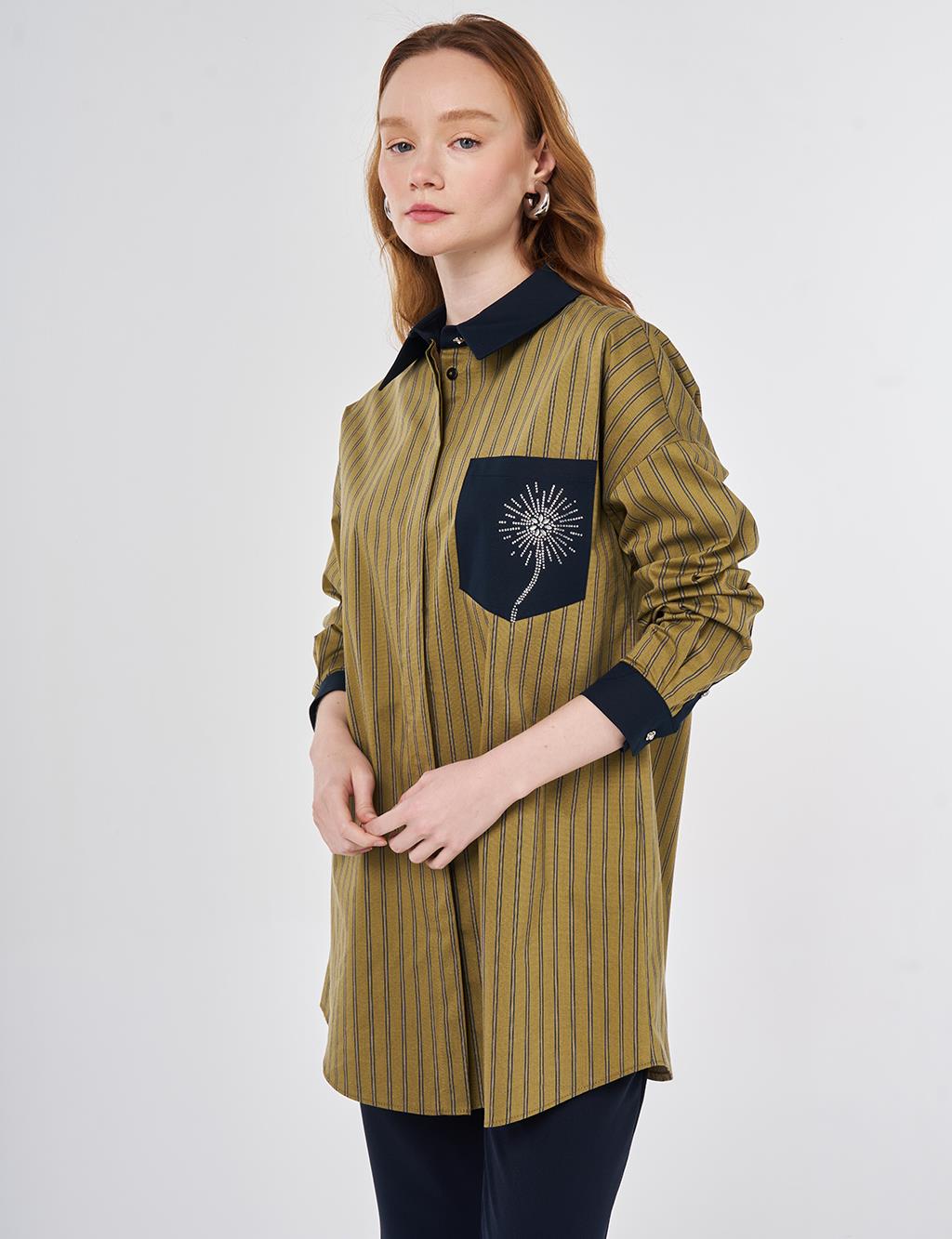 Single Pocket Cotton Tunic Mustard