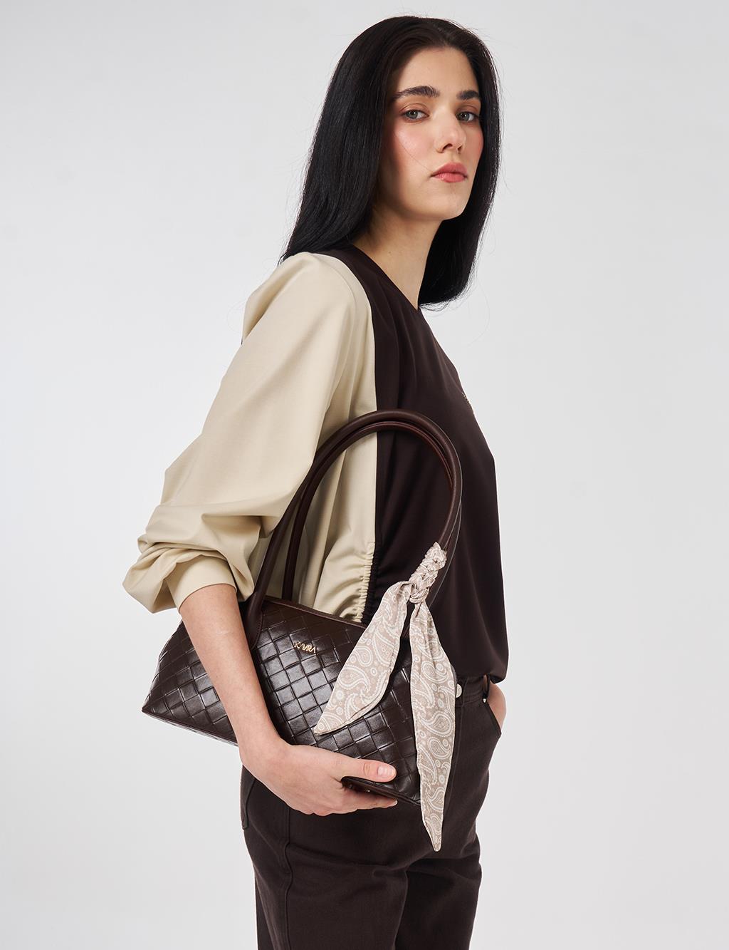 Straight Fit Denim Pants Dark Brown