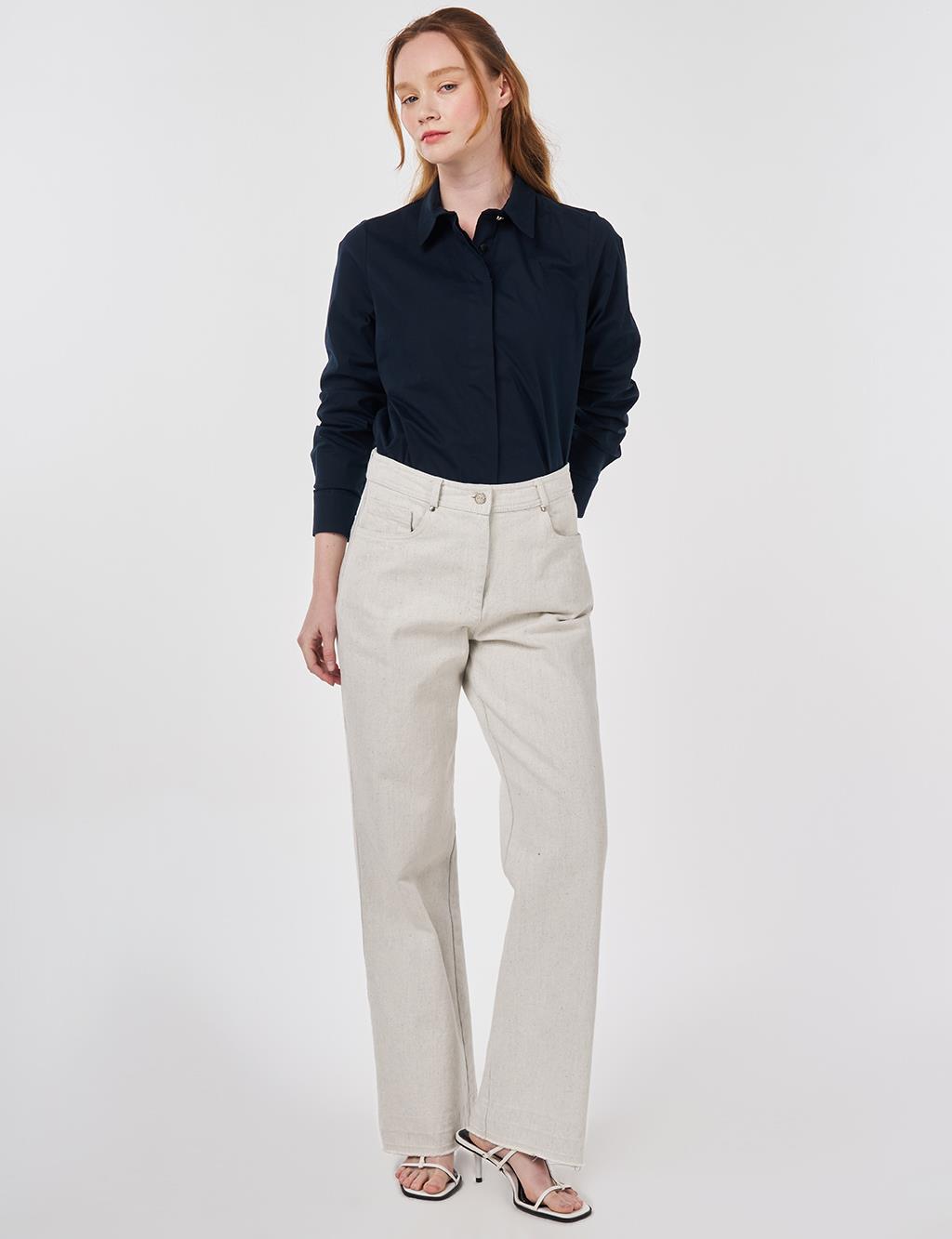 Straight Fit Denim Pants Grey