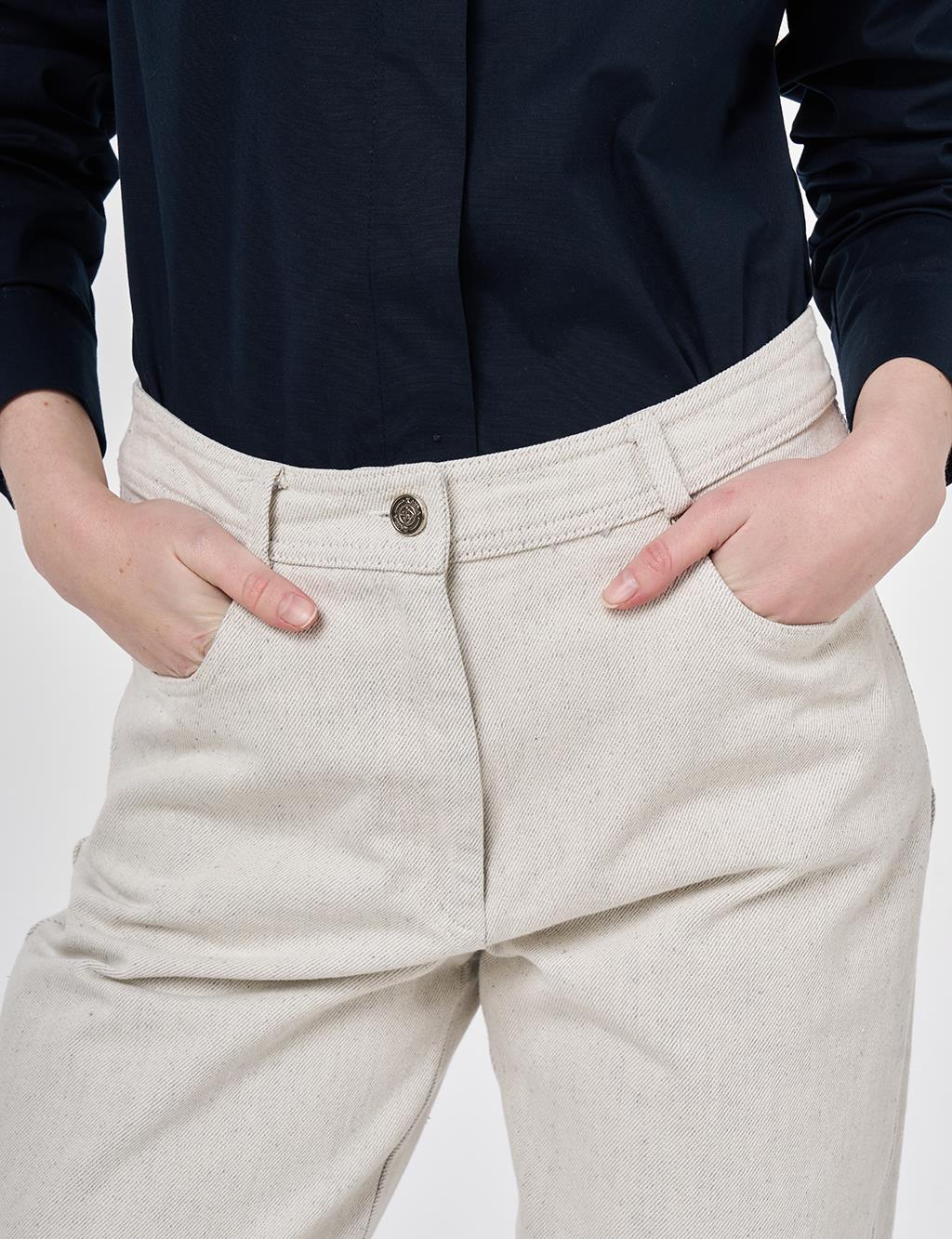 Straight Fit Denim Pants Grey