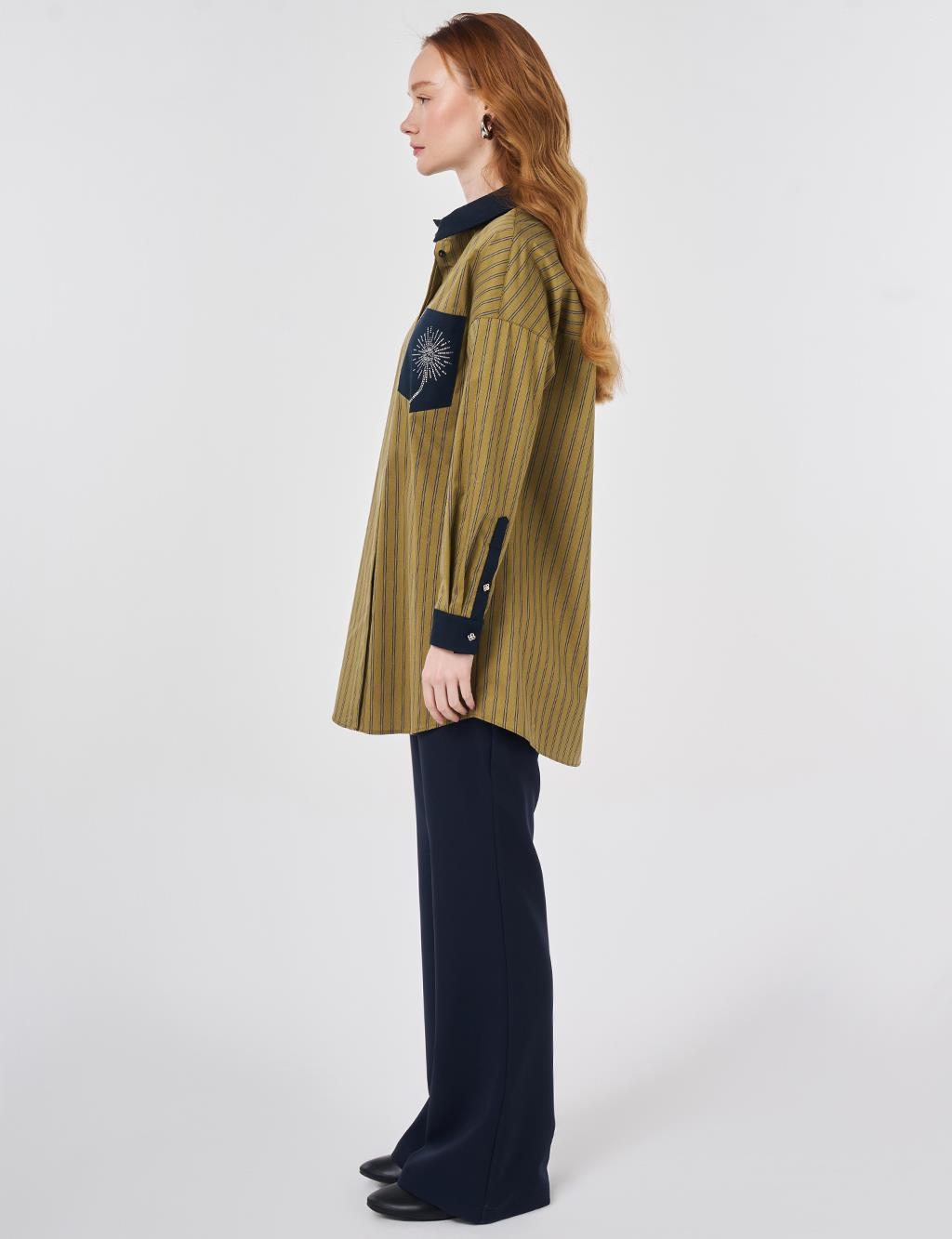 Single Pocket Cotton Tunic Mustard