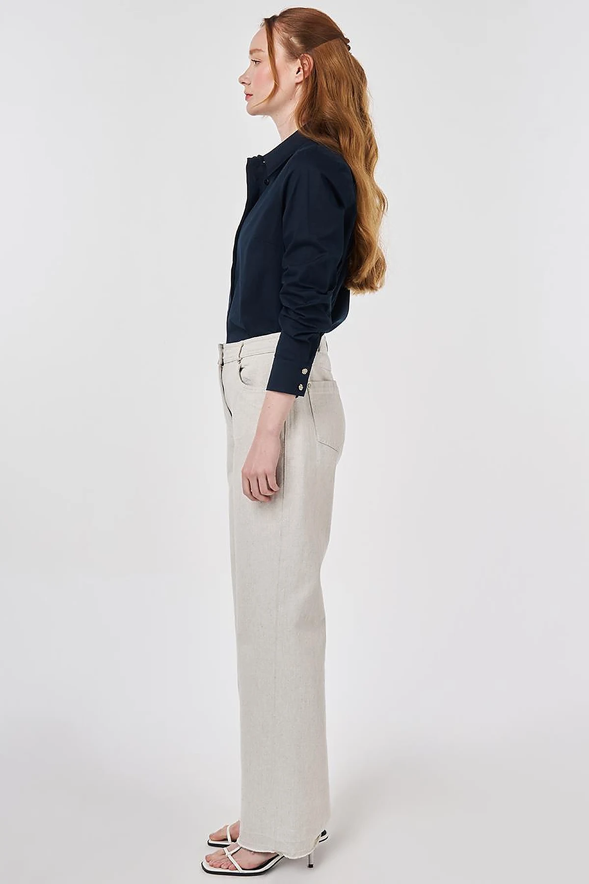 Straight Fit Denim Pants Grey