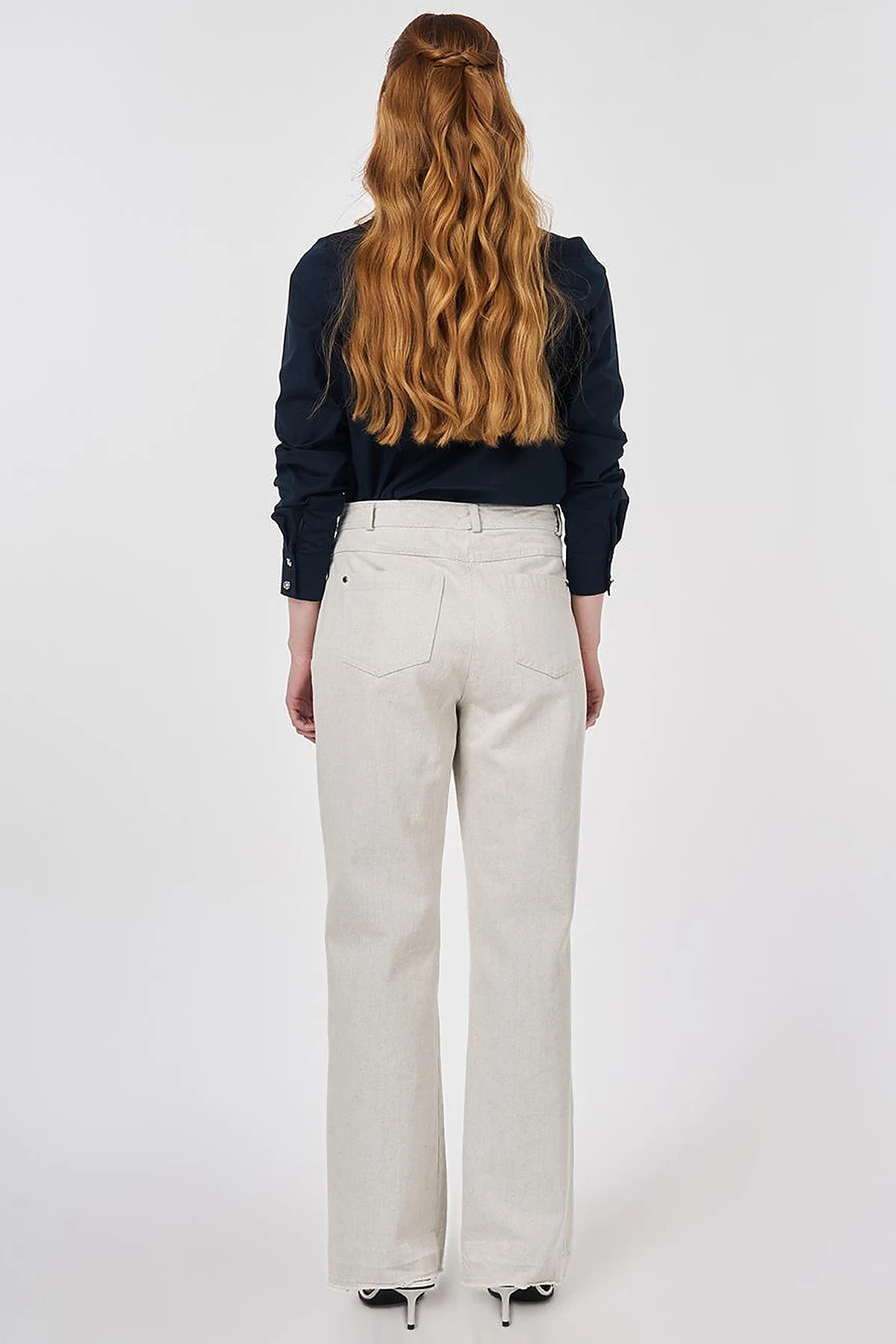 Straight Fit Denim Pants Grey