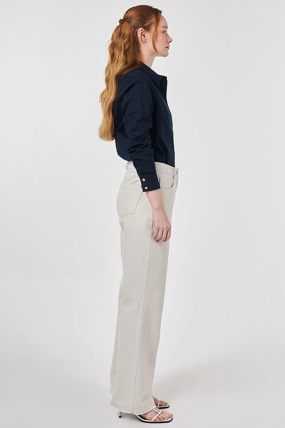 Straight Fit Denim Pants Grey