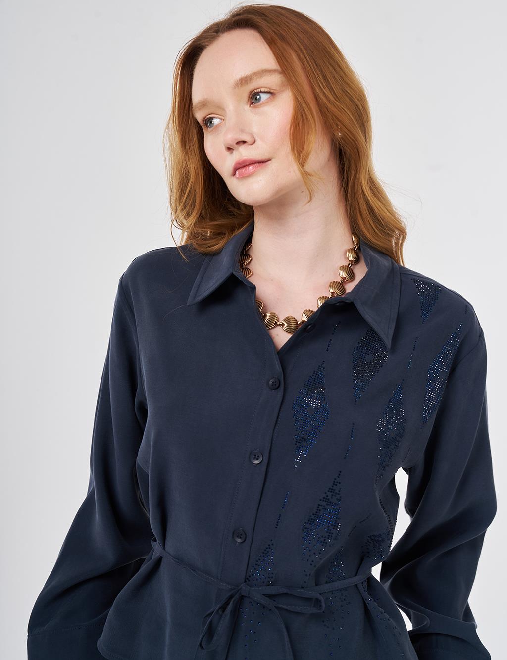 Hotfix Baskılı Etekli Takım Koyu Lacivert