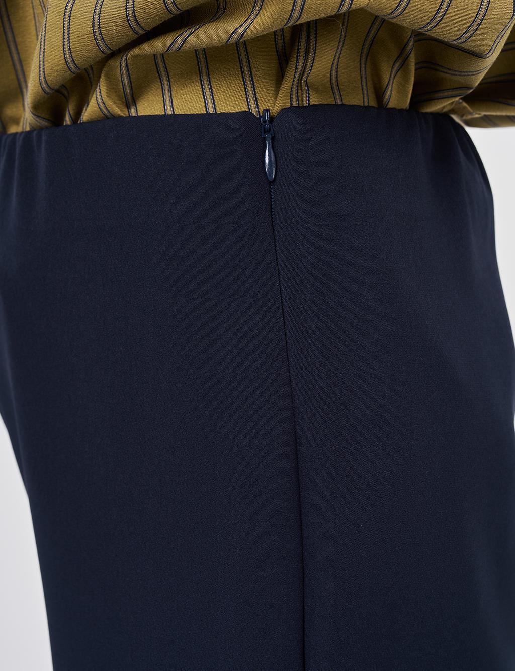 Basic Flared Trousers Dark Navy