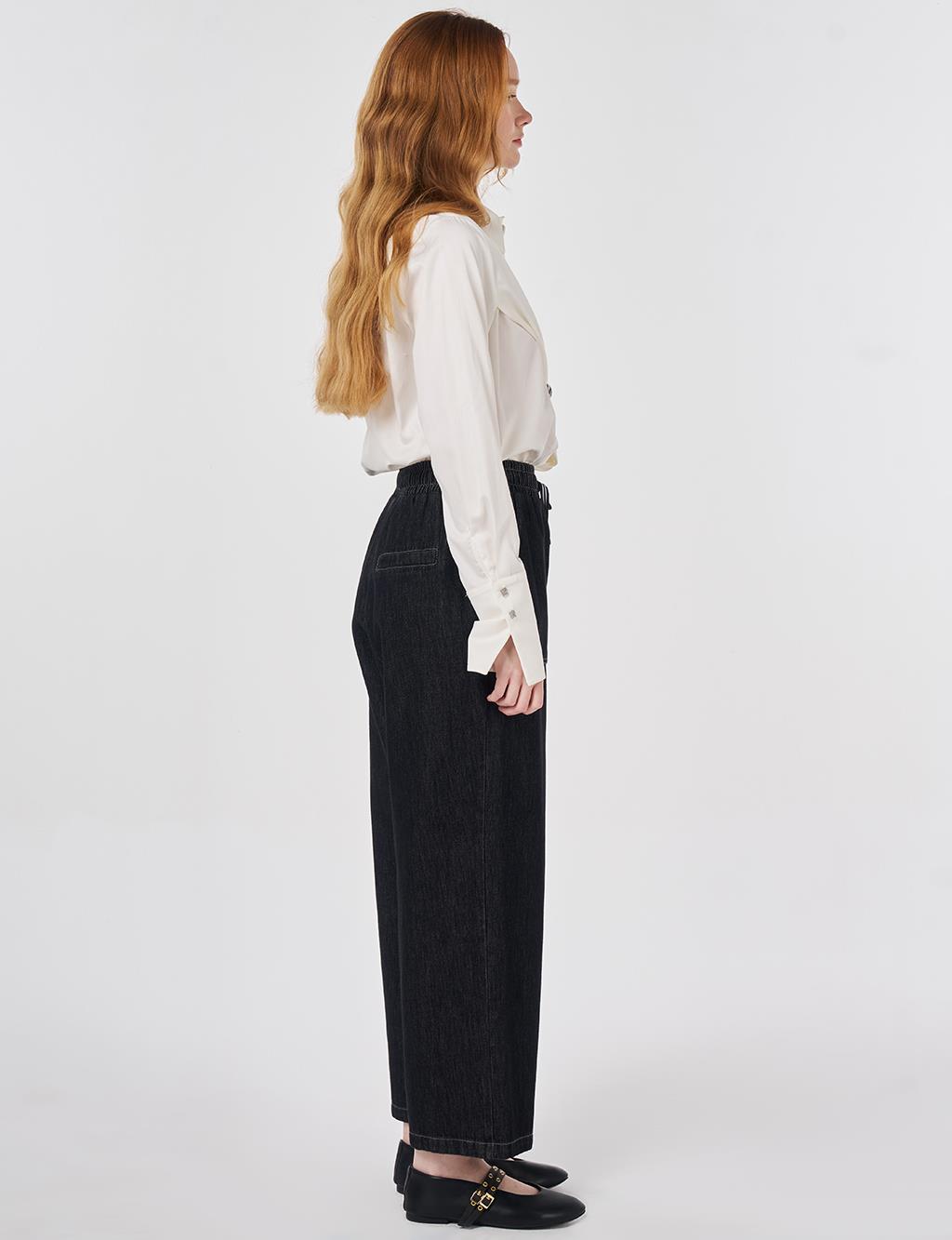 Denim Trousers with Bag Pockets Anthracite