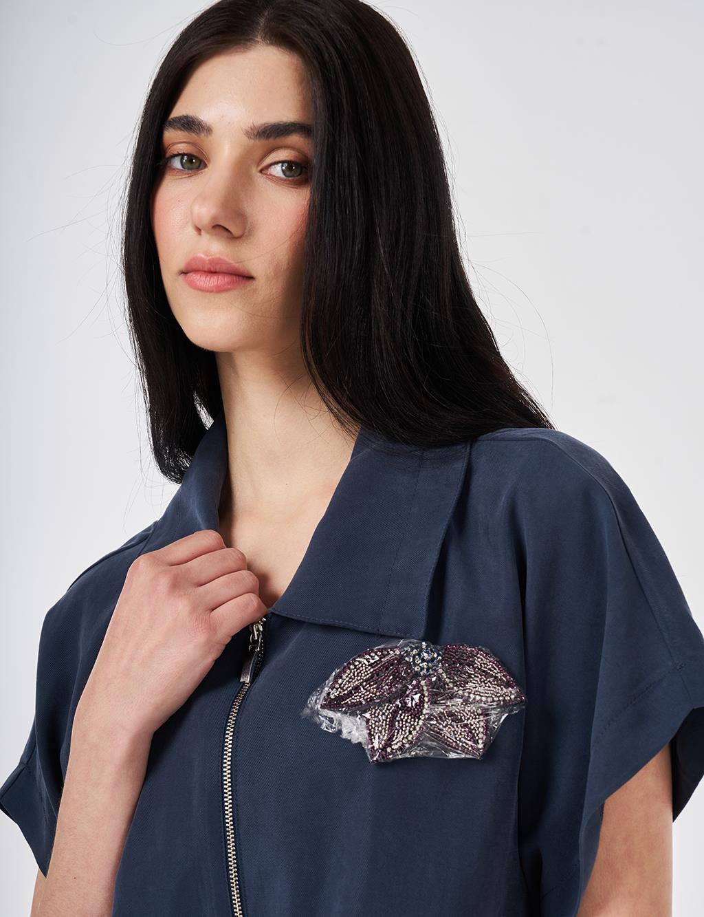 Dark Navy Suit with Waist Gathered Vest