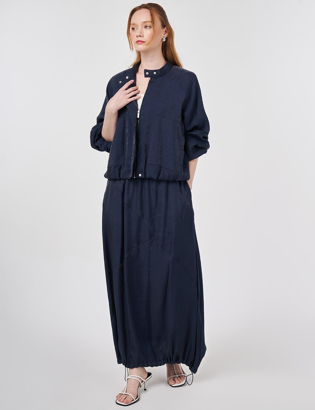 Torba Cepli Etekli Modal Takım Koyu Lacivert