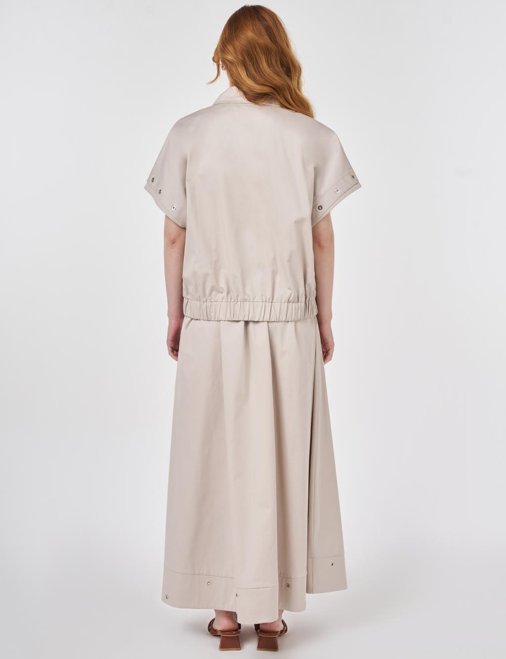 Kuş Gözü Detaylı Etekli Takım Taş