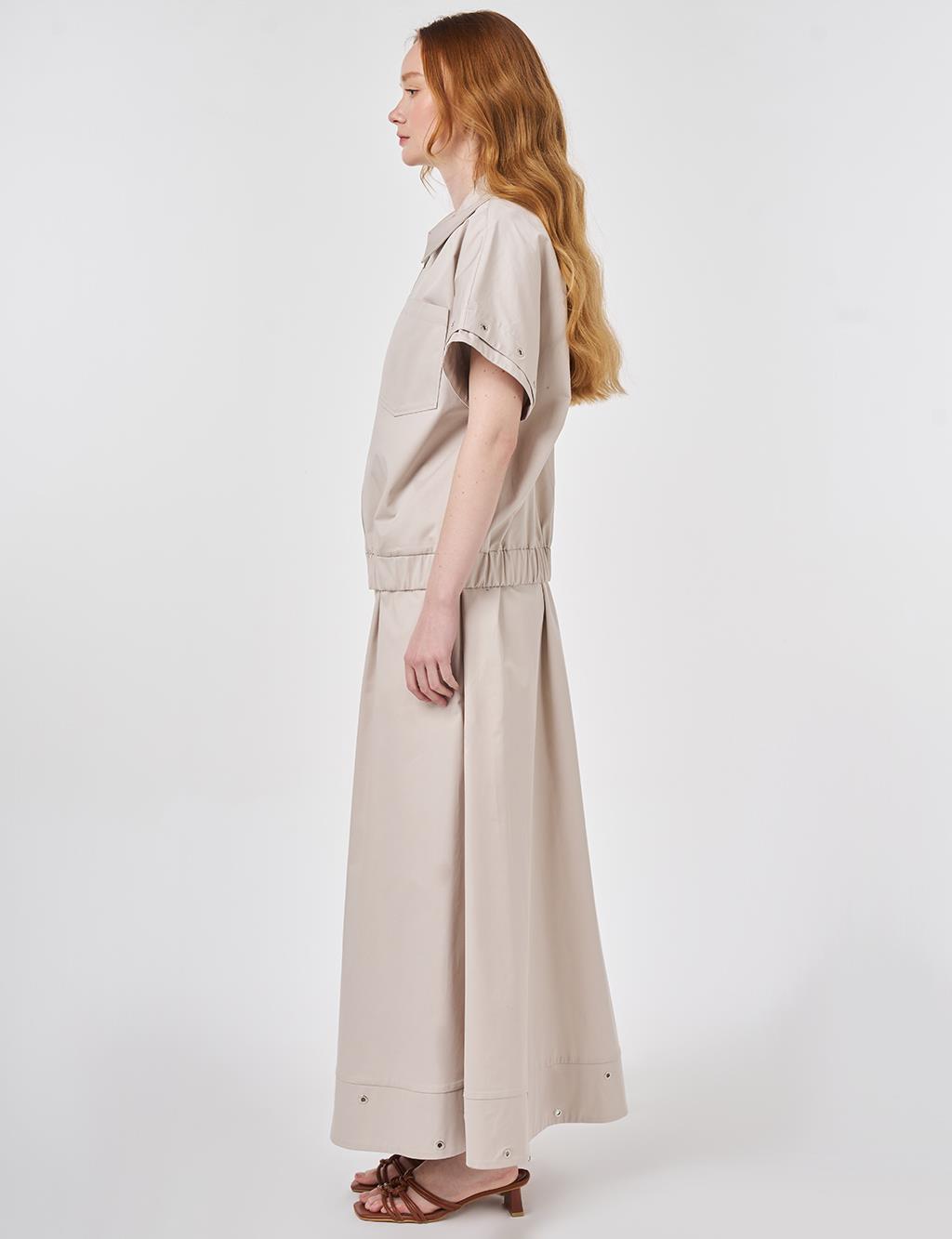 Kuş Gözü Detaylı Etekli Takım Taş