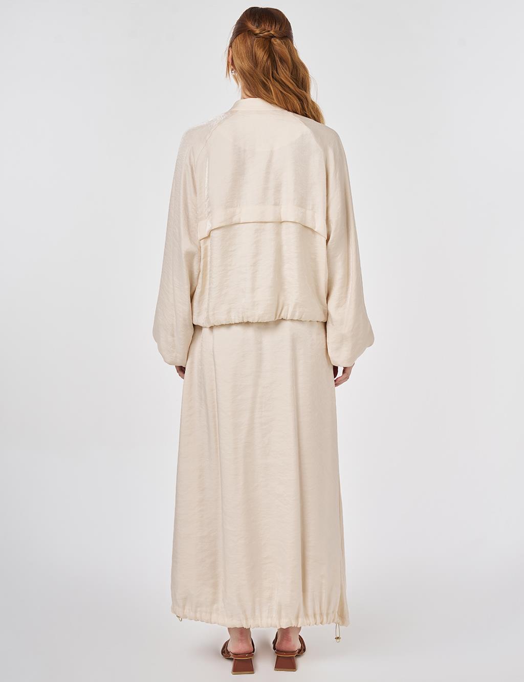 Torba Cepli Etekli Modal Takım Krem