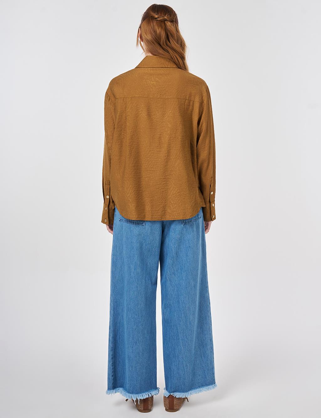 Hotfix Printed Viscose-Cotton Blouse Dark Olive 